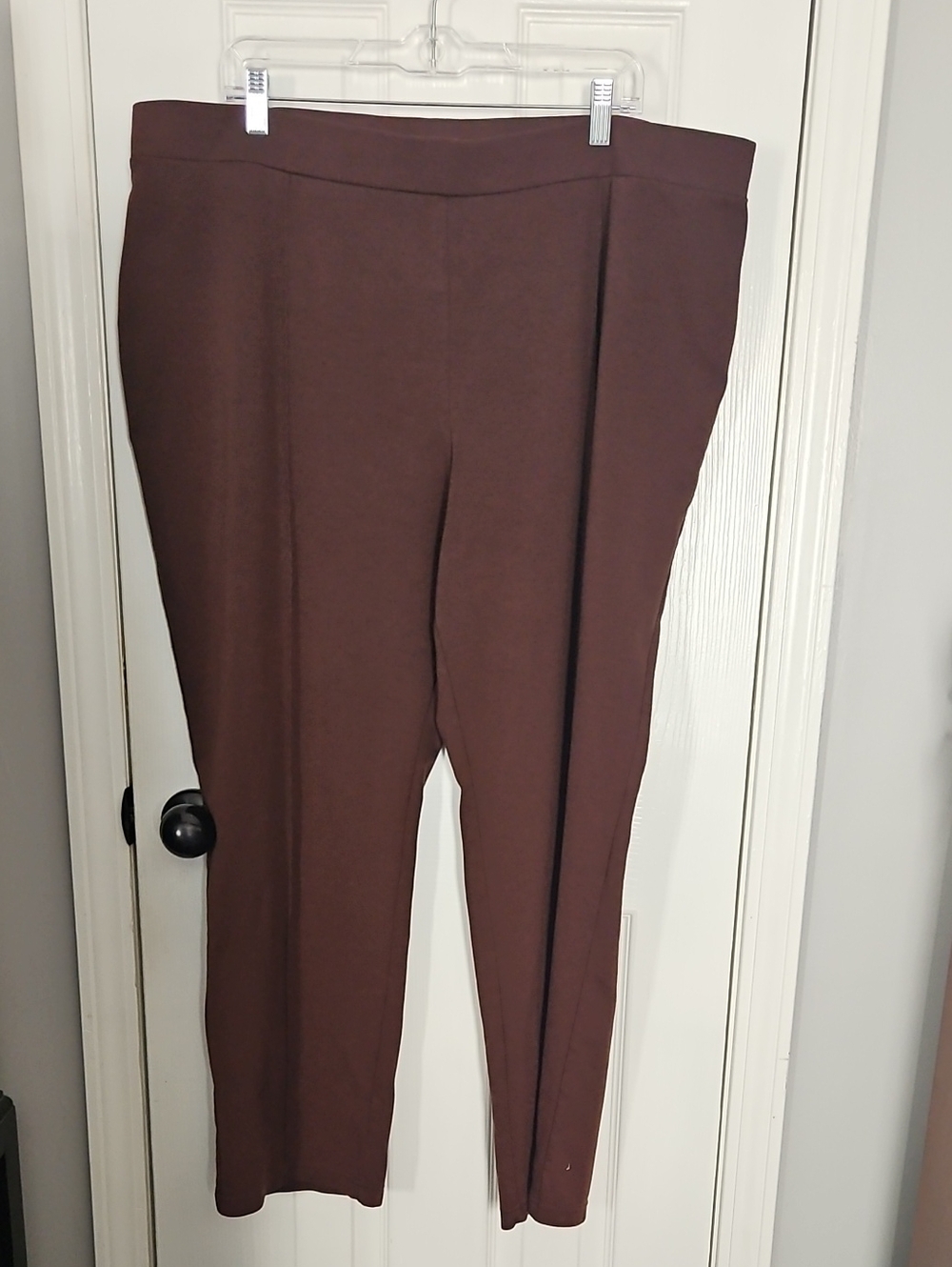 Just My Size Dark Brown Ponte Knit Cropped Pull-On Pants